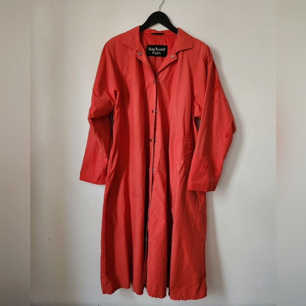 Ann Klein red trench coat